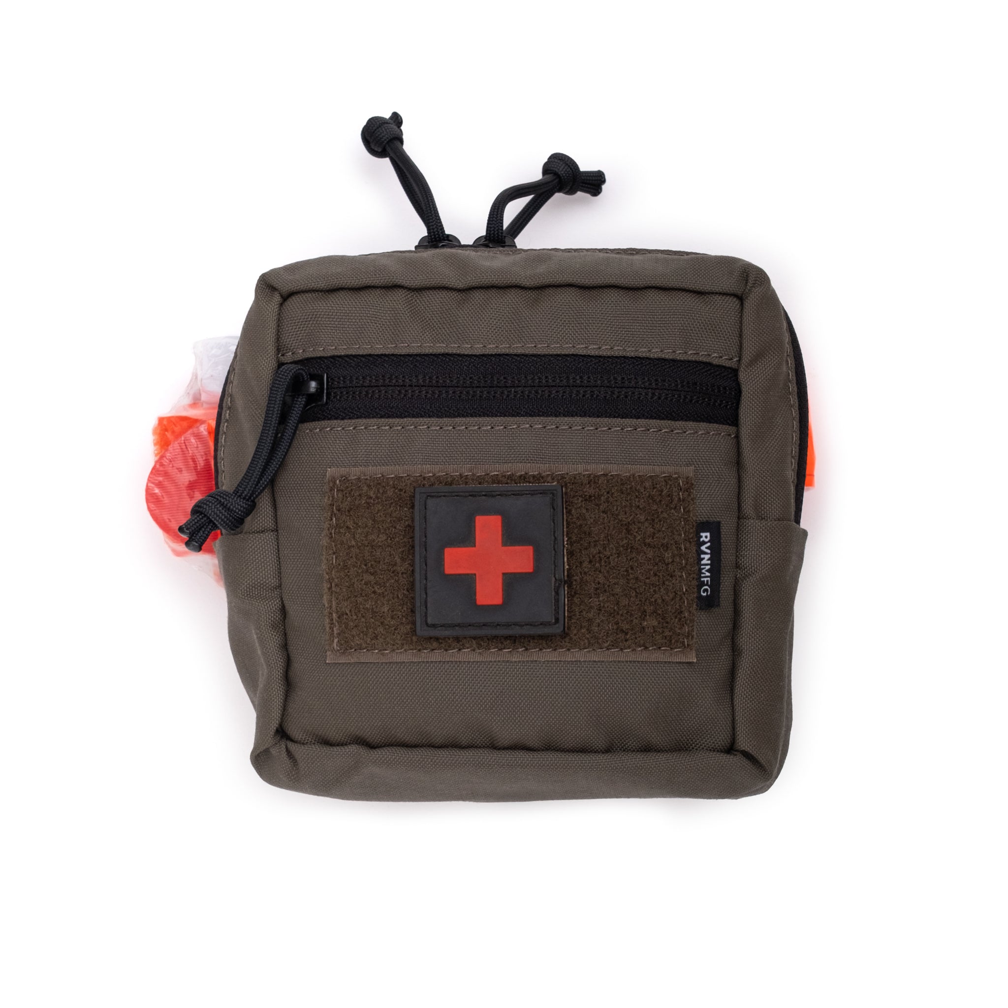 Bleeding Control kit pouch with a red cross patch on a white background